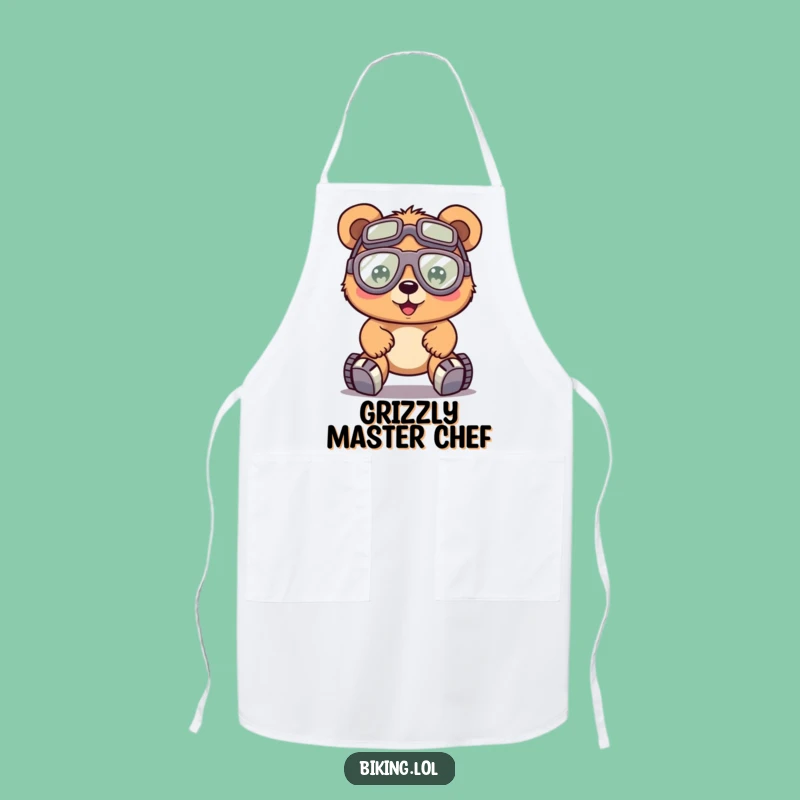 Funny Bear Chef Apron - Hilarious Cycling Kitchen Wear for Determined Cooks