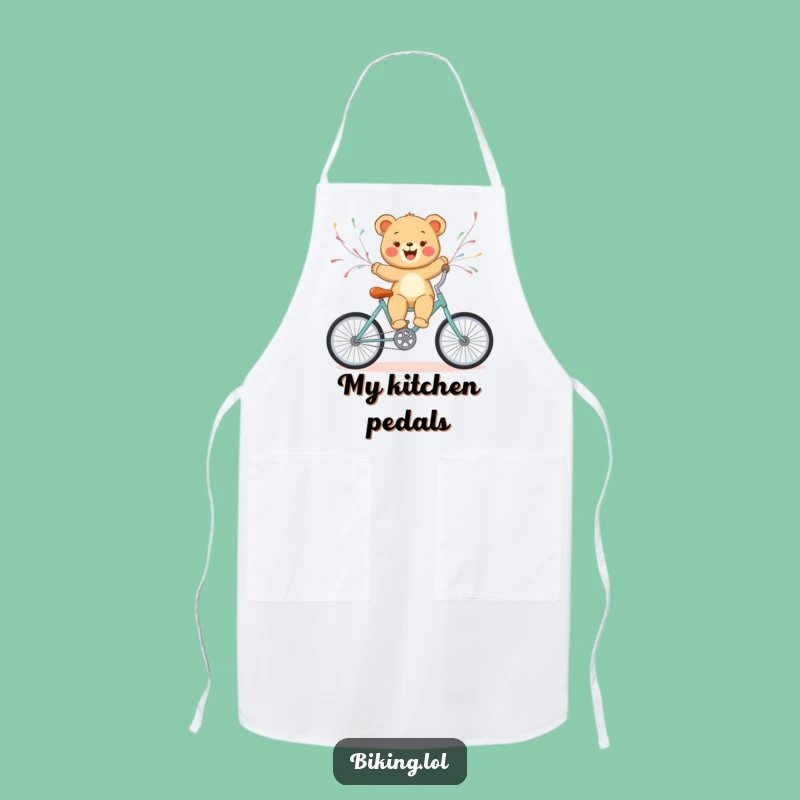 Funny Bear Cub Bicycle Apron - Cook with Joy in this Hilarious Cycling Kitchen Gift
