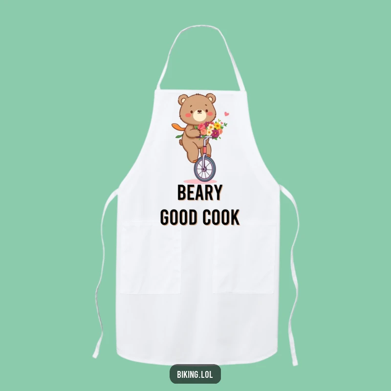 Funny Bear Unicycle Apron: Gentle Chef, Perfect Hilarious Gift for Cooks