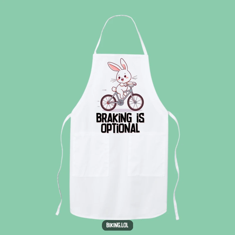 Funny Bunny Bicycle Apron: Joyful Cook's Rabbit Ride - Practical Funny Gift for Chefs