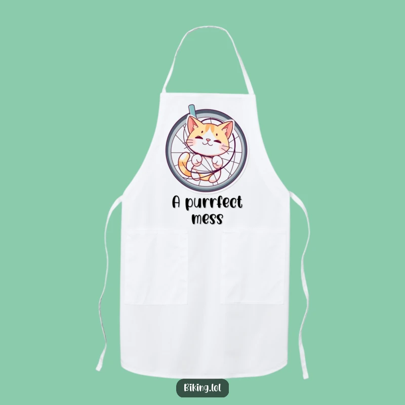 Funny Cat Bicycle Spokes Apron: Cook with Hilarious Feline Charm!