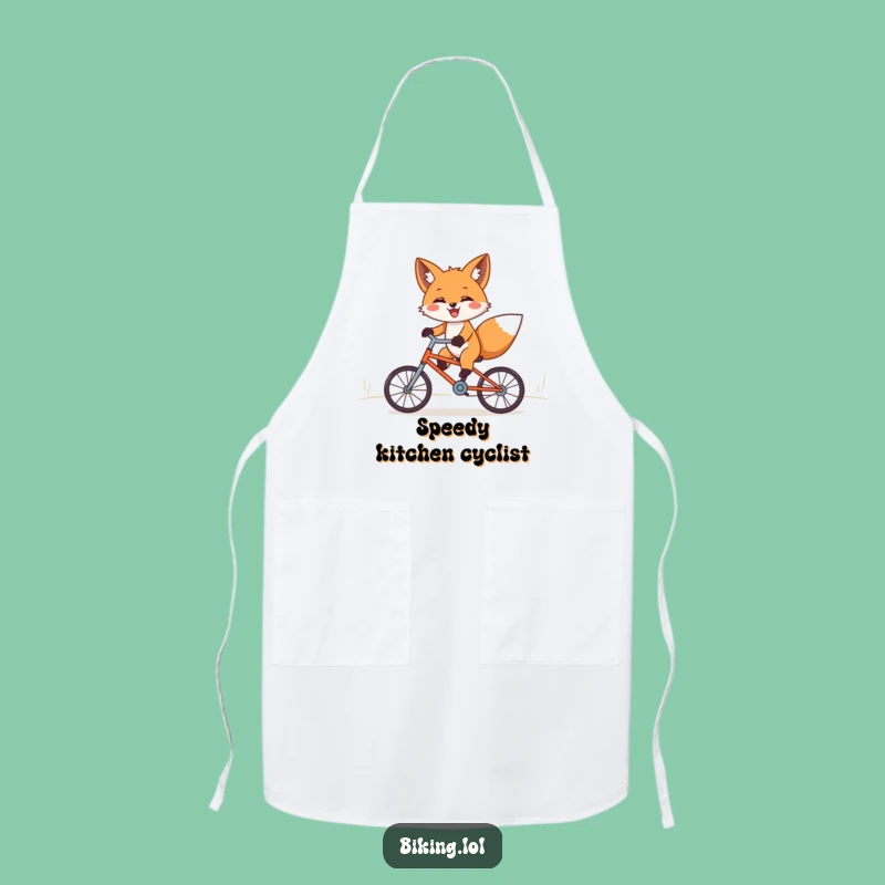 Funny Fox Bicycle Apron - Joyful Kitchen Downhill Ride Fun