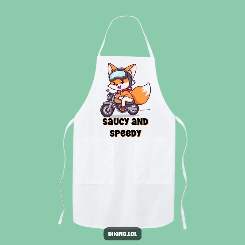 Funny Fox Bike Apron: Kitchen Cyclist Chef, Hilarious Funny Gift for Cooks