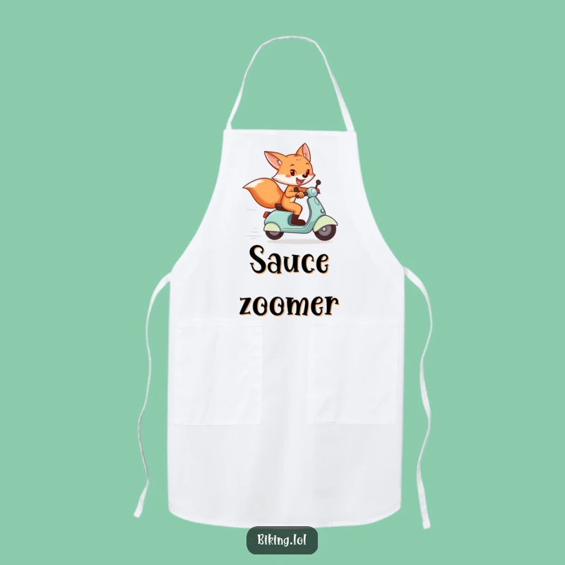 Funny Fox Scooter Apron: Chef's Winning Style Gift
