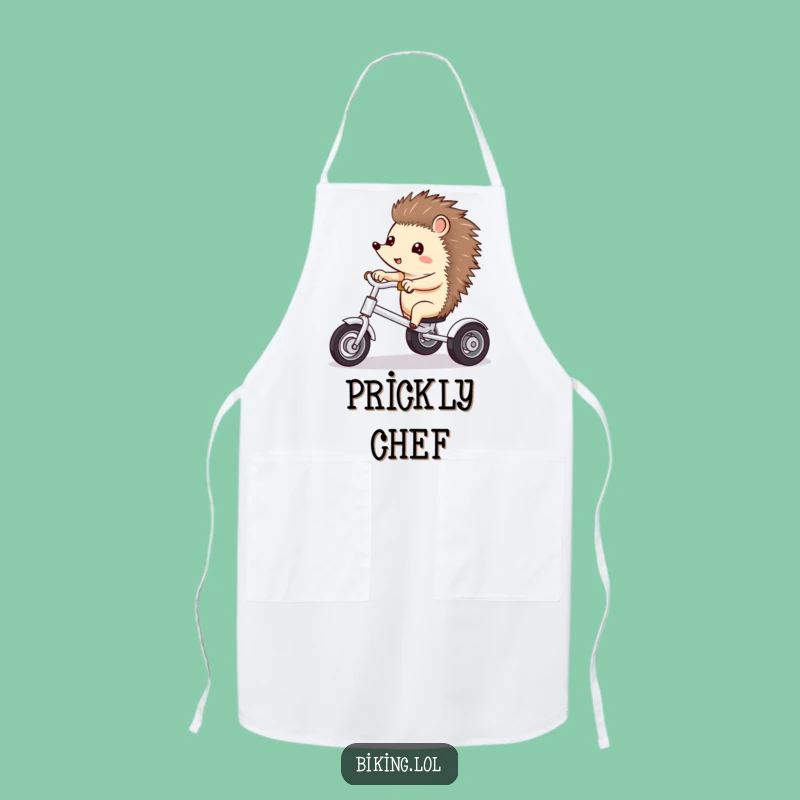 Funny Hedgehog Tricycle Apron - Hilarious Kitchen Gift for Little Explorers