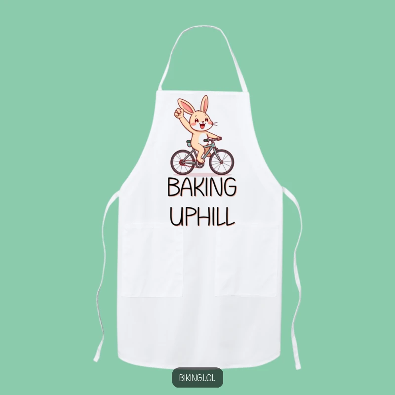 Funny Rabbit Bicycle Apron: Chef's Uphill Effort Gift
