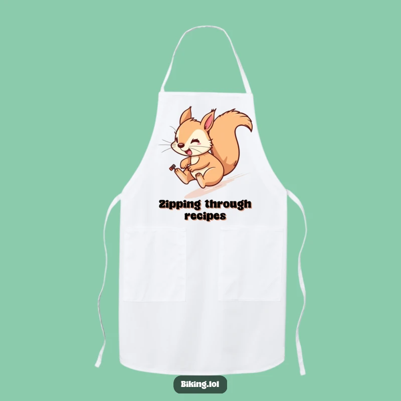 Funny Squirrel Bicycle Apron: Cook with Zippy, Playful Energy!