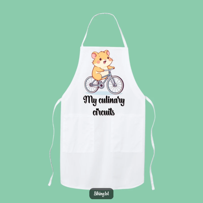 Funny Hamster Power Apron: Cute Cycling Humor for Kitchen Workouts