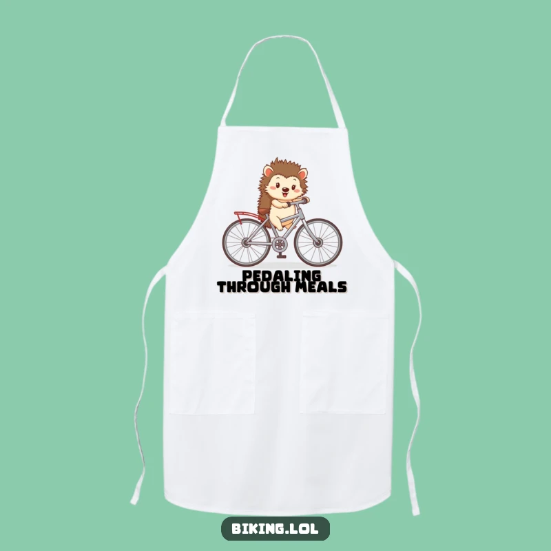 Funny Hedgehog Bicycle Apron: Cook with Adventure, Perfect Gift