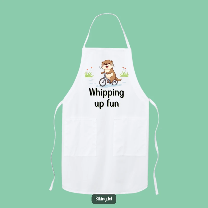 Funny Otter Bicycle Apron: Cook with Joyful River Radiance!