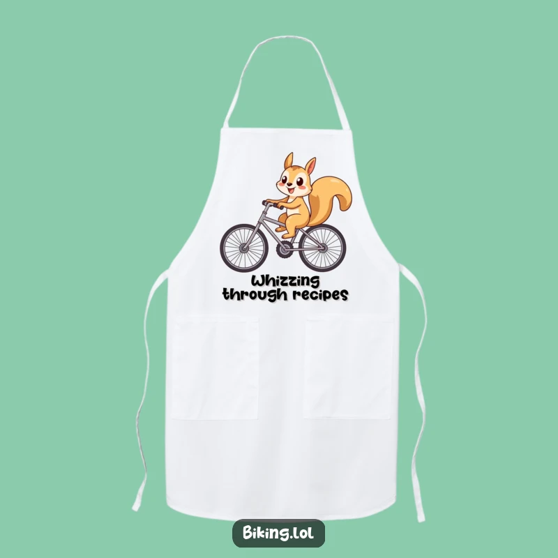 Funny Playful Squirrel Bike Apron: Cook with a Sense of Adventure