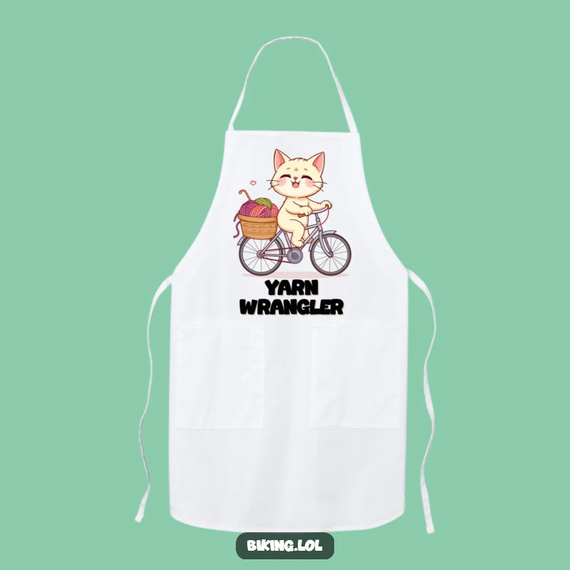 Funny Giggling Cat Bicycle Apron - Protect Your Clothes and Get Ready for Hilarious Kitchen Adventures