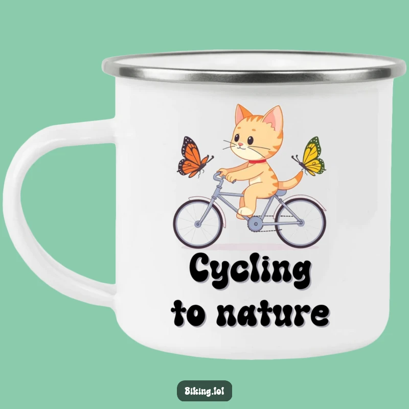 Funny Cat Tandem Bike Camping Mug: Adventure Pursuit Gift!