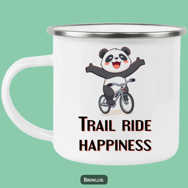 Funny Panda Bicycle Camping Mug - Durable Joyous Downhill Cup