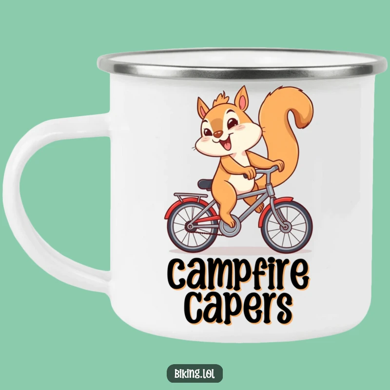 Funny Squirrel Bicycle Camping Mug: Outdoorsy Mischief Gift