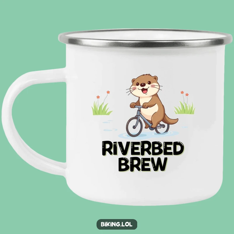 Funny Otter Bicycle Camping Mug: Enjoy Campfires with Joyful Vibes