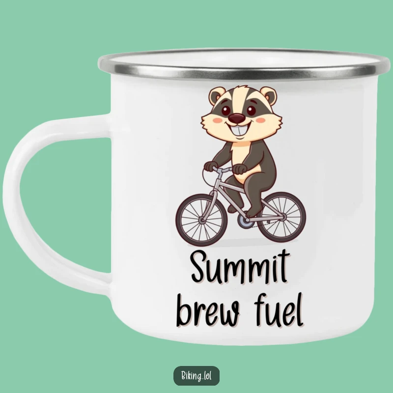 Funny Badger Cycling Camping Mug: Fuel Your Adventures with Hilarious Grit