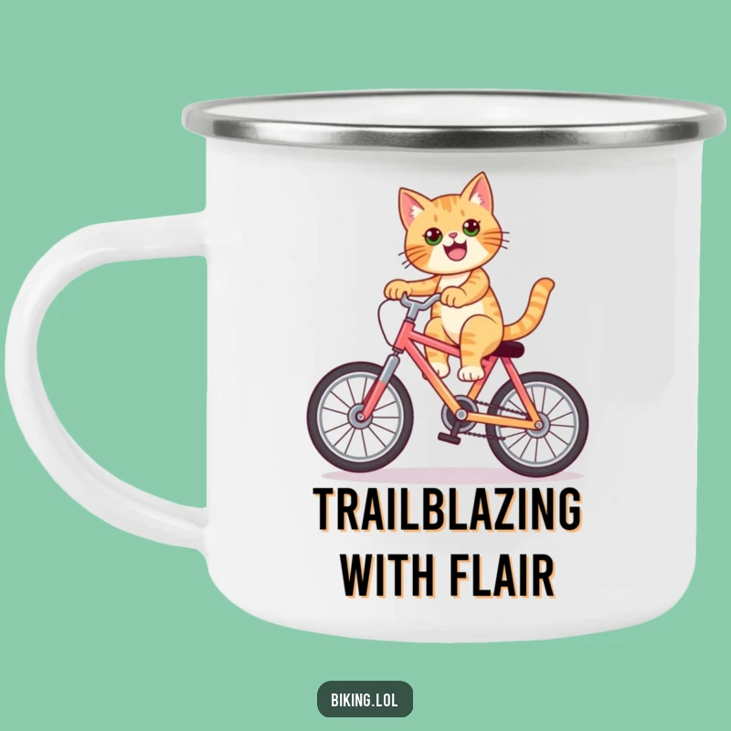 Funny Cat Wheelie Camping Mug: Adventure with Attitude, Perfect Funny Gift!