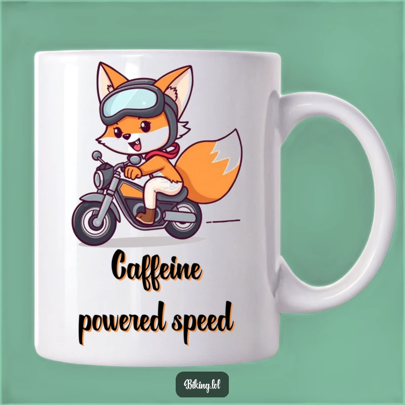 Funny Fox Bike Mug: Goggled Rider, Perfect Funny Gift for Speedy Fox Lovers