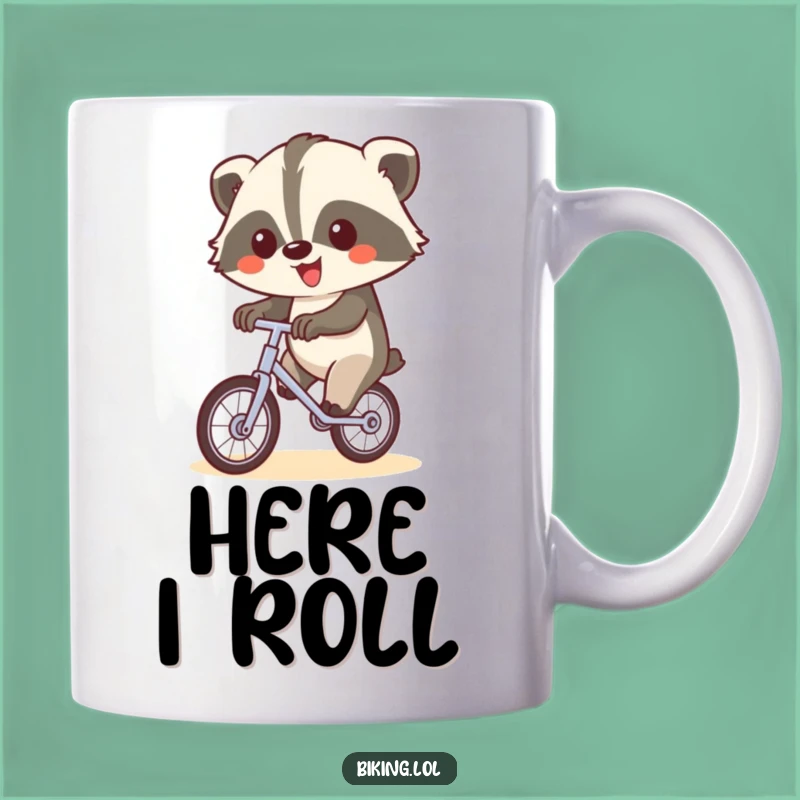 Funny Badger Unicycle Mug: Happy Cyclist Gift for Joyful Mornings