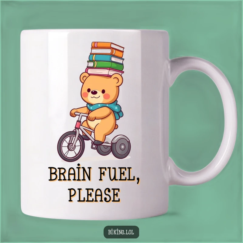 Funny Bear Book Balance Mug: Hilarious Trike Reader Character Gift
