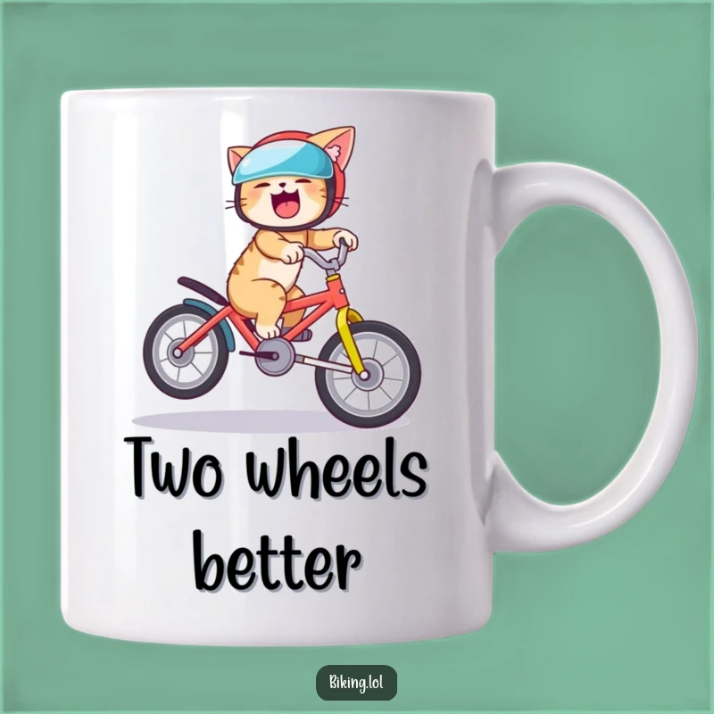Funny Giggling Cat Bike Wheelie Mug: The Ultimate Hilarious Gift!