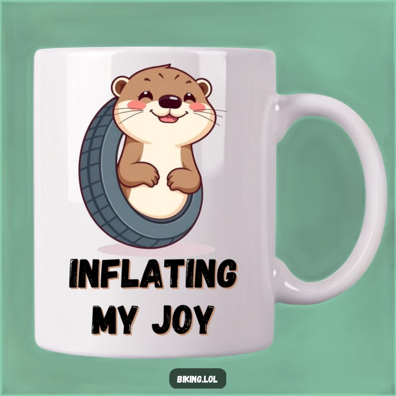 Funny Otter Tire Mug - Enthusiastic Pumping Action Gift