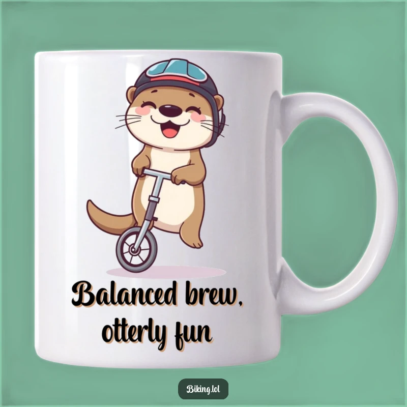Funny Otter Unicycle Mug: Hilarious Juggling Cyclist Gift for Otter Lovers