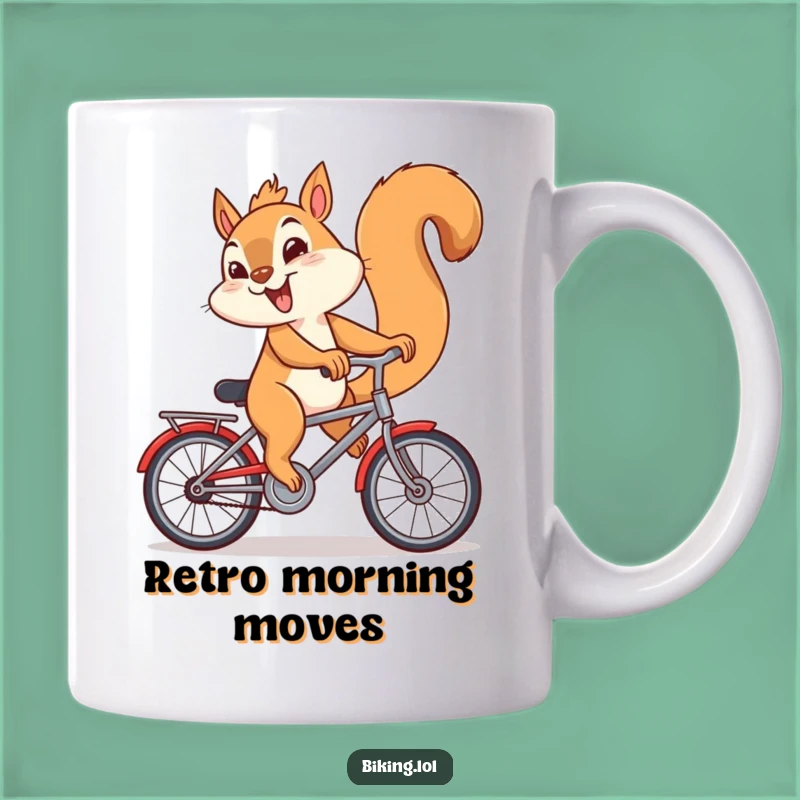 Funny Squirrel Bicycle Mug: Mischievous Backwards Rider Gift