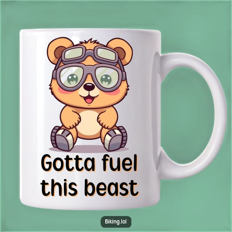 Funny Bear Goggles Mug - Hilarious Effortful Cycling Gift for Determined Riders