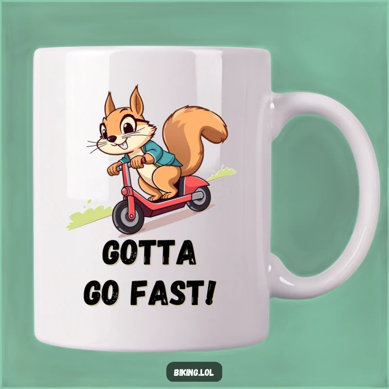 Funny Squirrel Scooter Mug: A Cheeky Grin for Your Morning Brew!