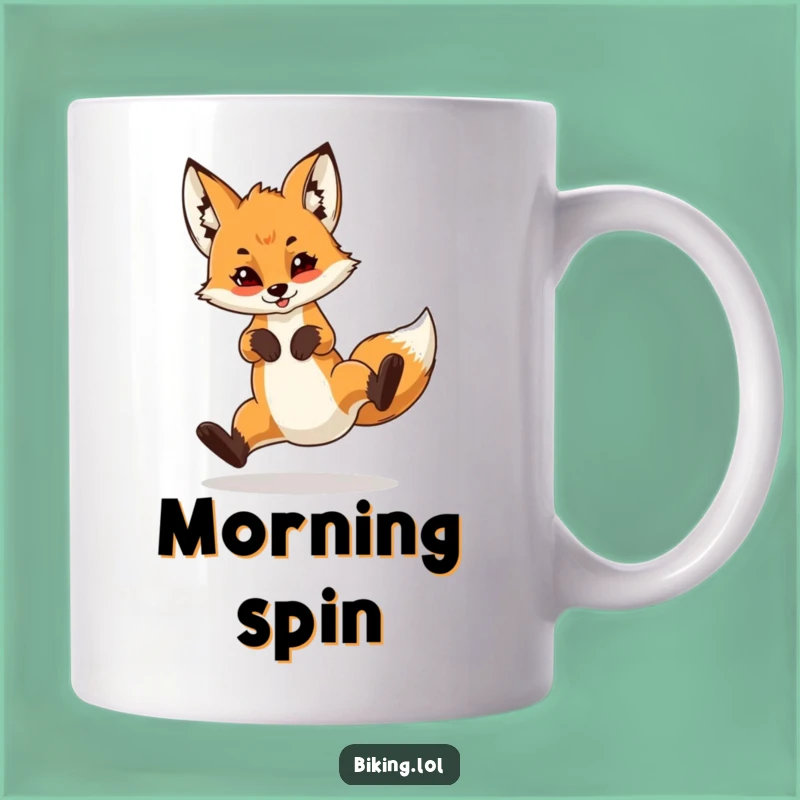 Funny Fox Cub Wheelie Mug: Hilarious Gift for Thrill Seekers & Bike Lovers