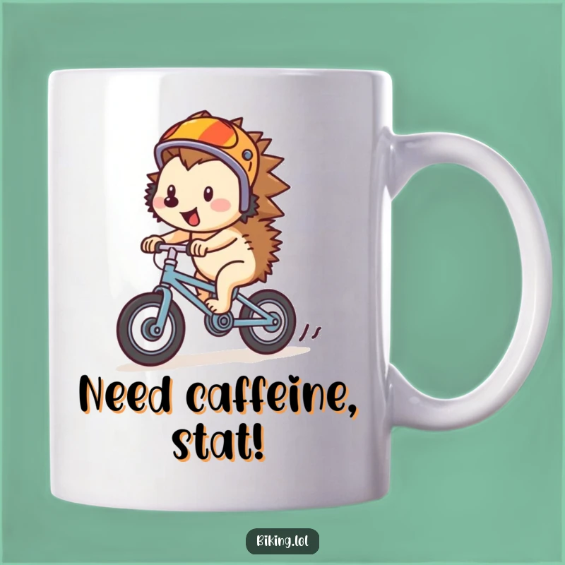Funny Hedgehog Bike Downhill Mug - Hilarious Gift for Cycling Enthusiasts