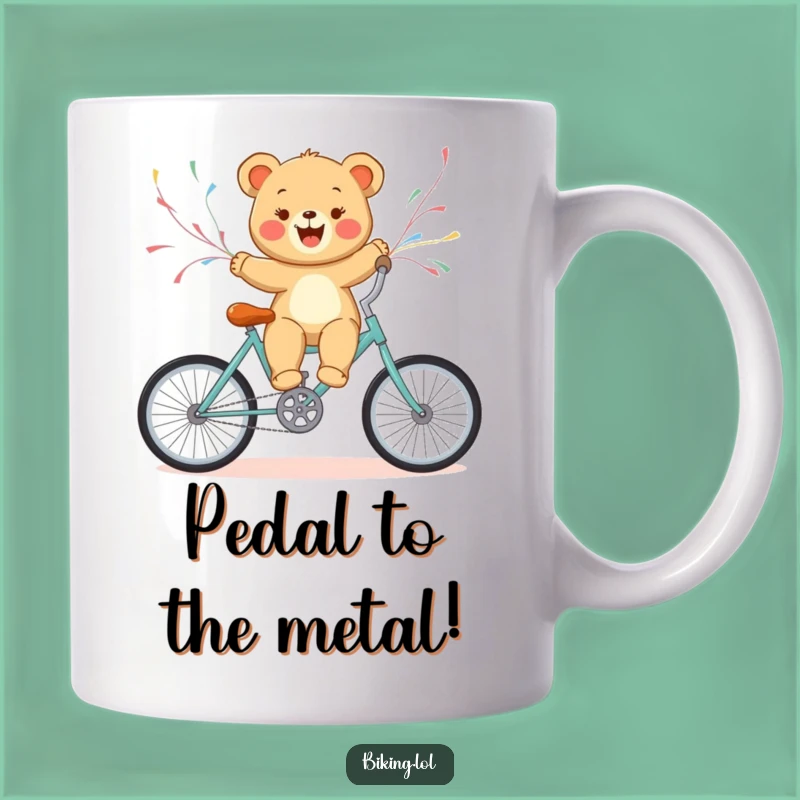 Funny Bear Cub Bicycle Ride Mug - Adorable Cub's Joyful Cycling Adventure Gift