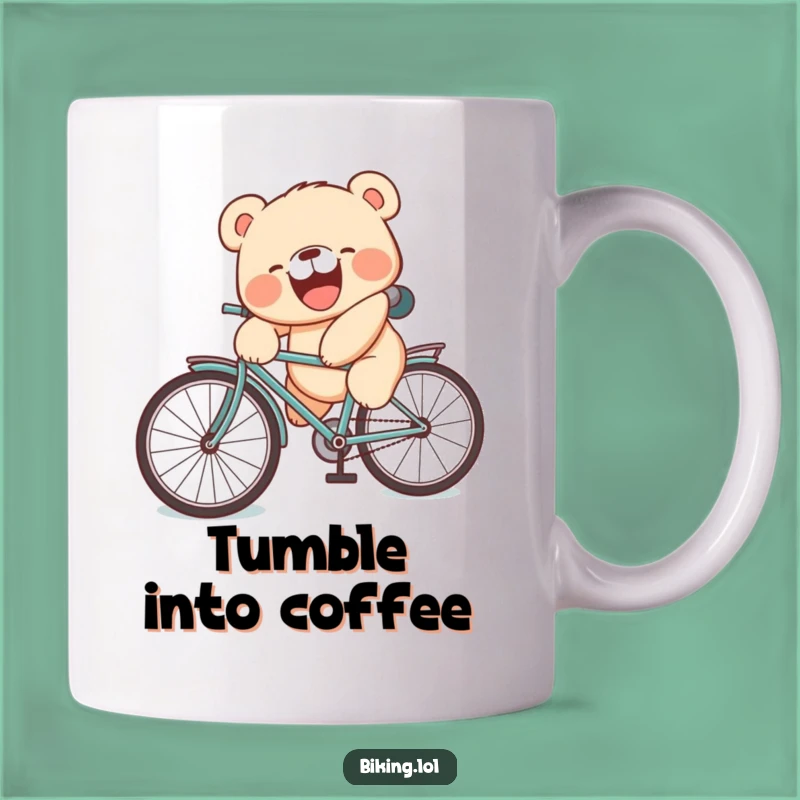 Funny Bear Cub Mug: Bicycle Tumble - Hilarious Animal Lover Gift, Perfect Funny Gift