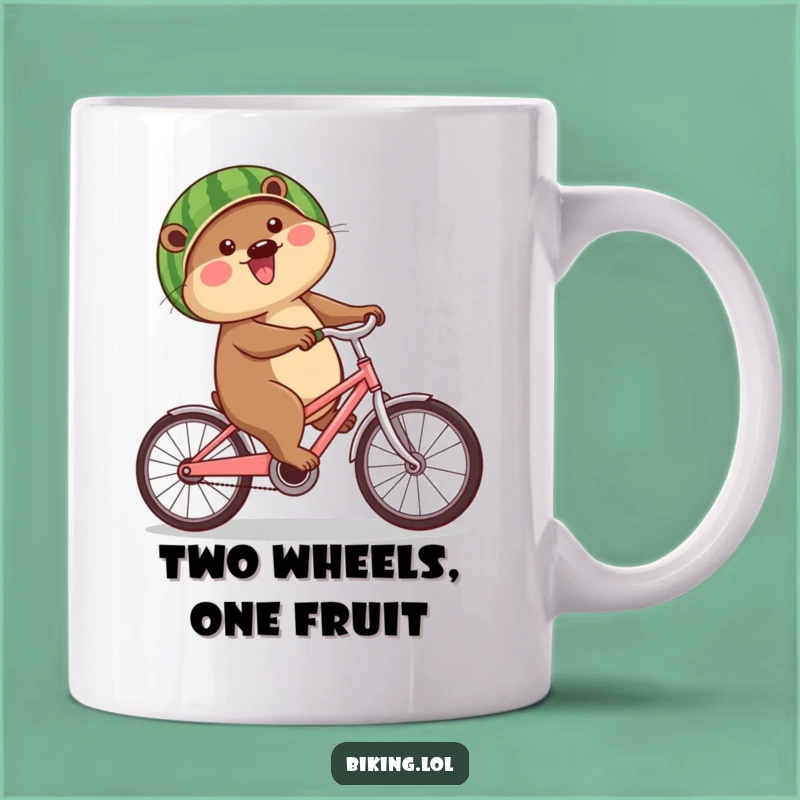 Funny Beaver Watermelon Helmet Bike Mug: The Perfect Hilarious Gift for Cyclists and Animal Lovers