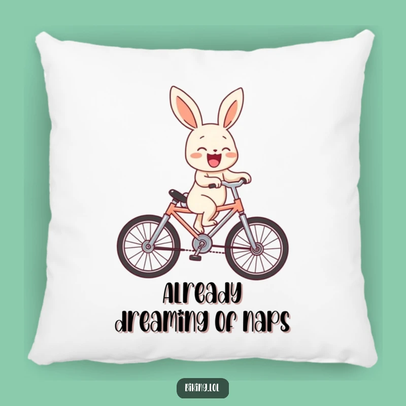 Funny Bunny Wheelie Pillow: Soft & Hilarious Bicycle Laughing Character Decor