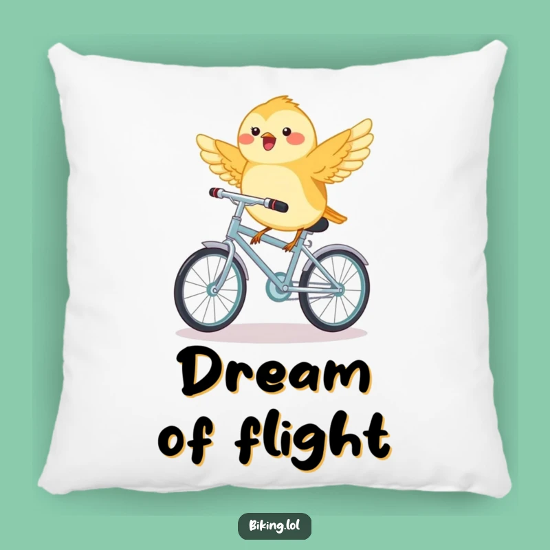 Funny Chickadee Bicycle Pillow - Cuddle Up with this Tiny Bird's Playful Comfort Gift