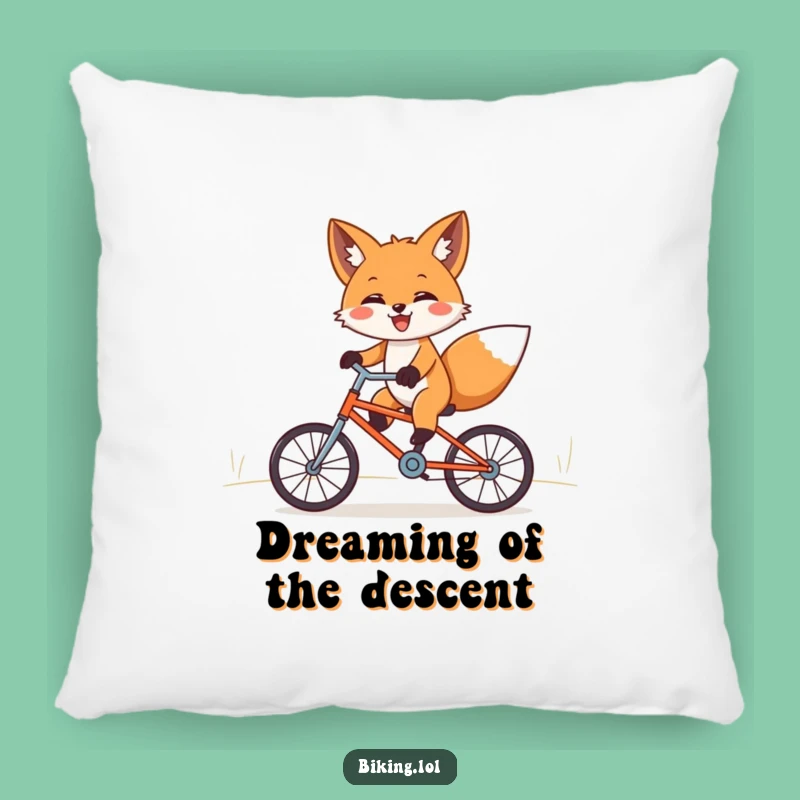 Funny Fox Bicycle Pillow - Cozy Downhill Ride Comfort Gift