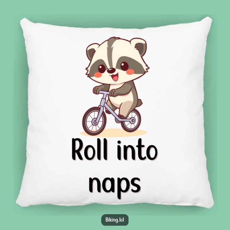 Funny Badger Unicycle Pillow: Cozy Cyclist Companion Gift
