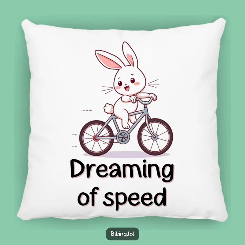 Funny Bunny Bicycle Pillow: Cozy Joyful Rabbit Comfort - Delightful Funny Gift Accent