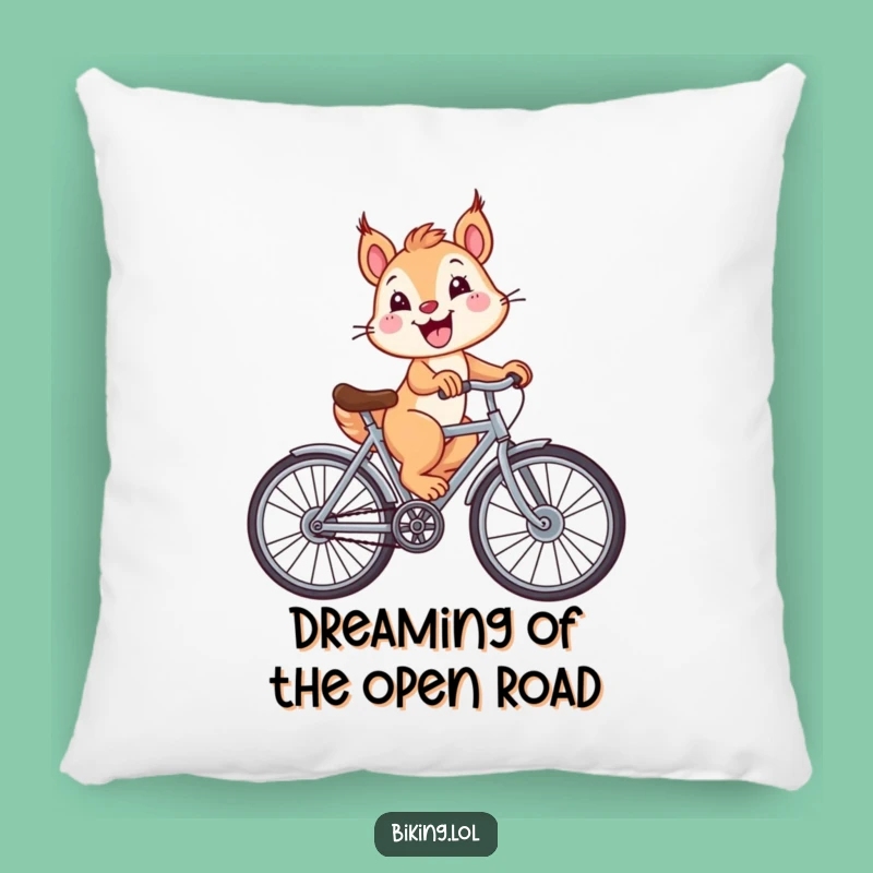 Funny Squirrel Bicycle Pillow - Comfy and Cheerful Accent for Home