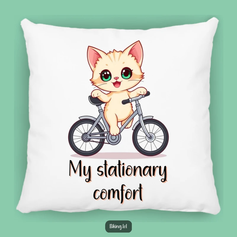 Funny Kitten Bike Pillow - Cozy Balance Comfort Gift