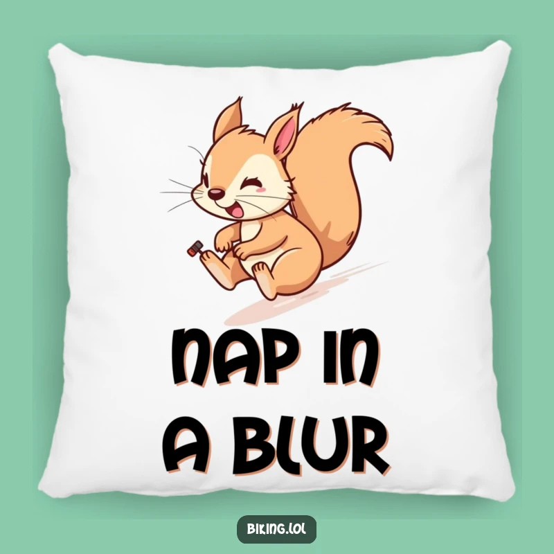 Funny Squirrel Bicycle Pillow: Cozy Comfort for Zippy Souls