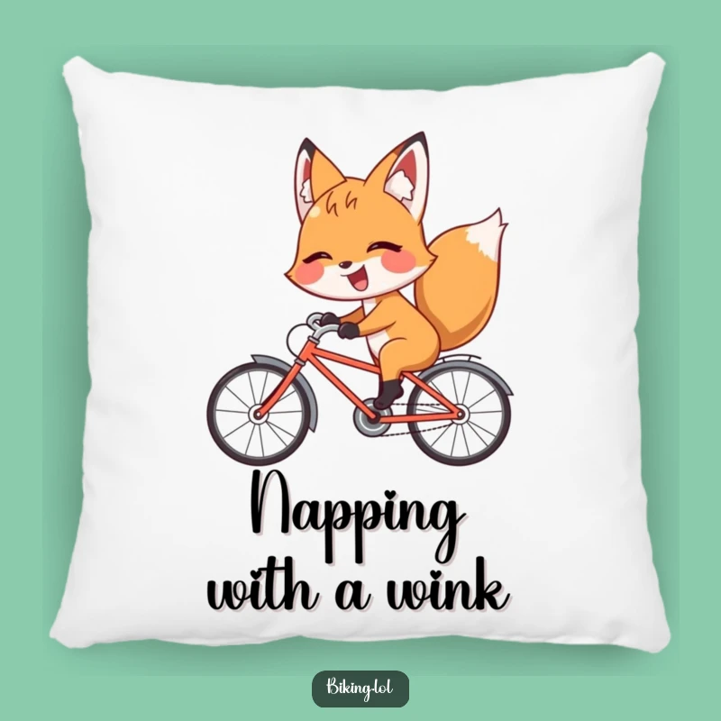 Funny Fox Backward Bicycle Pillow: Cozy Mischief Cushion, Charming Funny Gift