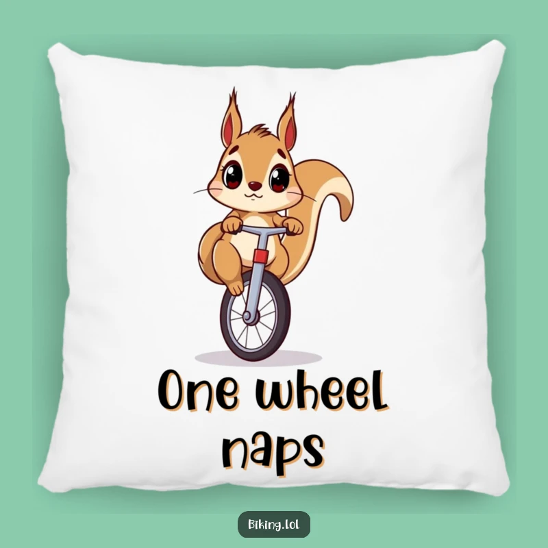 Funny Squirrel Unicycle Pillow: Comfy & Hilarious Accent Decor!