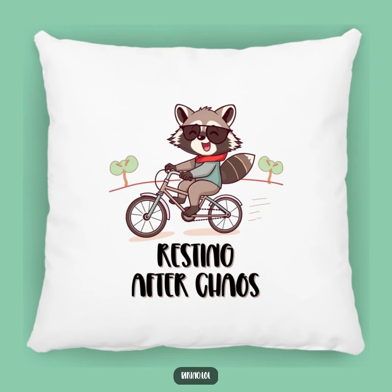 Funny Raccoon Pillow - Comfy Cushion for Tandem Fun Lovers