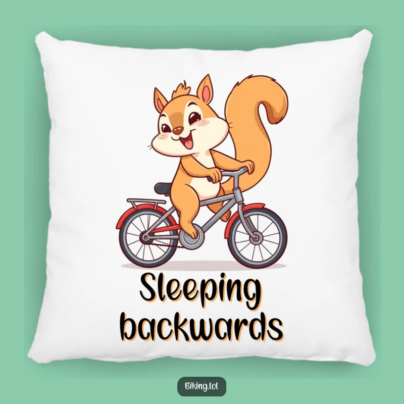 Funny Squirrel Bicycle Pillow: Cozy Mischief Companion Gift