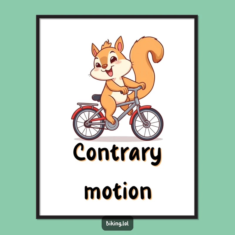 Funny Squirrel Bicycle Digital Art: Mischievous Rider Print