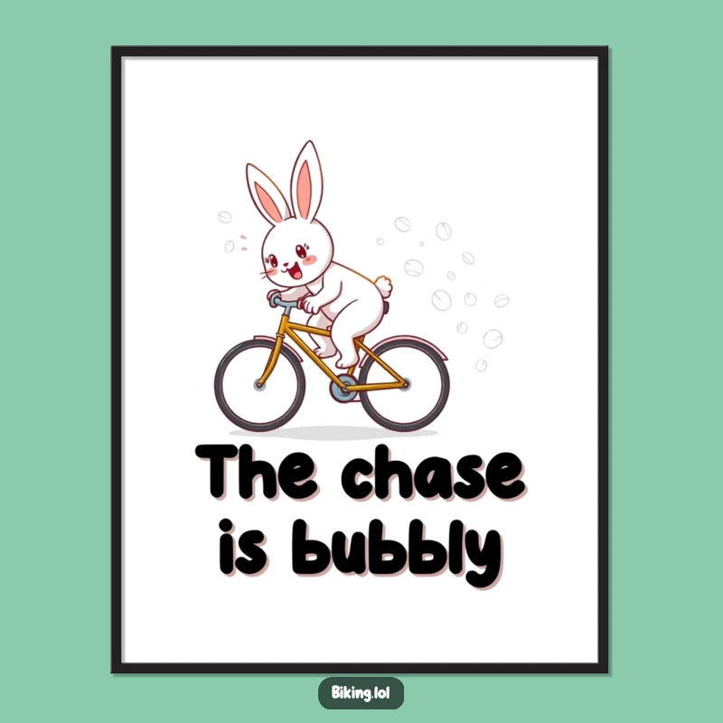 Funny Bunny Bicycle Bubble Digital Art: Instant Whimsy & Joy!